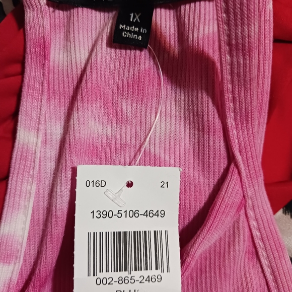 Tie dyed pink mini tulip hem dress - Picture 2 of 2